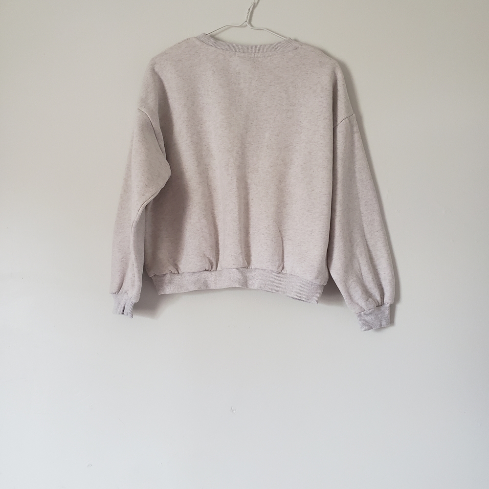 white Nike double swoosh cropped long-sleeved sweater Womens size Large - Picture 5 of 7